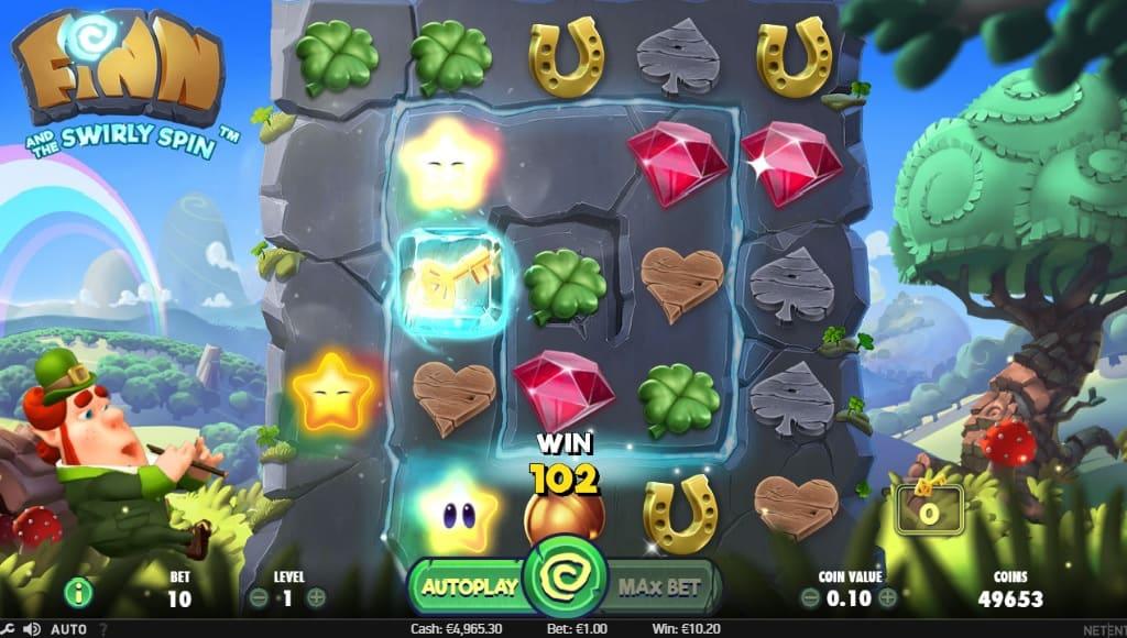 NetEnts spilleautomat Finn and the Swirly Spin har adskillige free spins-funktioner