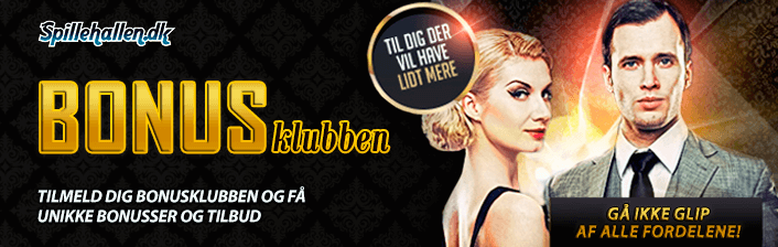 Tilmeld dig nyhedsbrevet Bonusklubben på Spillehallens online casino for at modtage månedlige kampagner og kampagner.