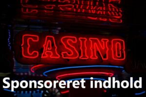 Rødt casinoskilt i neon